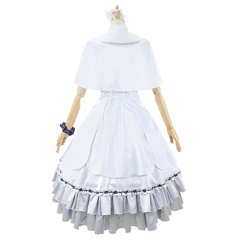 Blue Archive Mika Kaden Anime Cosplay Costume Lace Hem Skirt Cape Top Niche Outfit - Halloweez