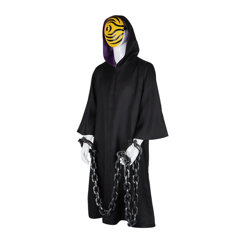 Naruto Tobi (Obito Uchiha) Cosplay Costume Full Set with Cloak and Mask - Halloweez