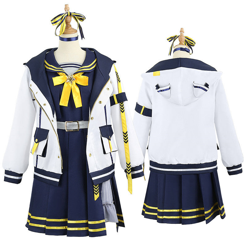 Rainbow Club VTuber Hoshimachi Suisei Hooded Jacket Anniversary Anime Costume Set - Halloweez