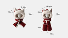 Cute Fox Ears Plush Hat Scarf Combo Winter Thick Warm Riding Ear Protection Unisex Cosplay Costume Accessory - Halloweez