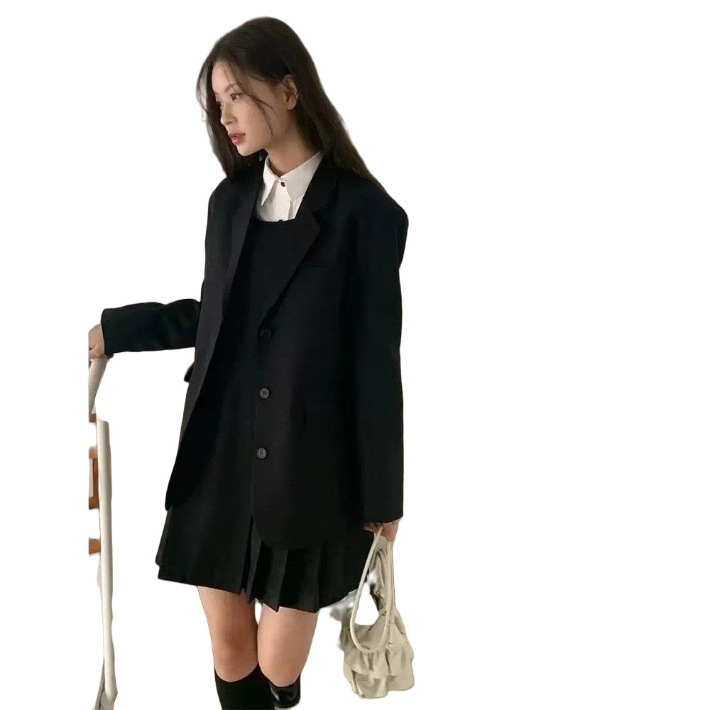 2025 Fall New Korean Designer An*u Elegant Blazer + Vest Dress Cosplay Costume for Women - Halloweez