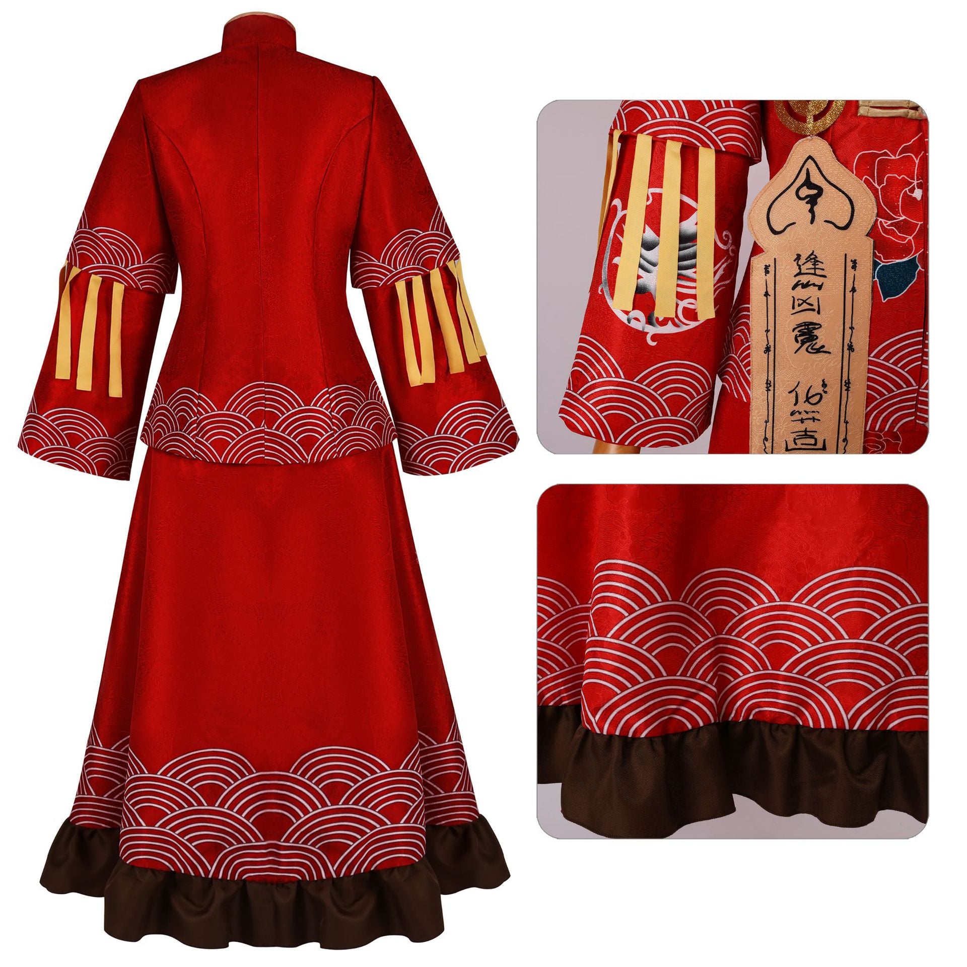 Fifth Personality cos Paper Bride Linkage 2D Anime Costume Halloween Ghost Bride Cosplay Costume Full Set - Halloweez