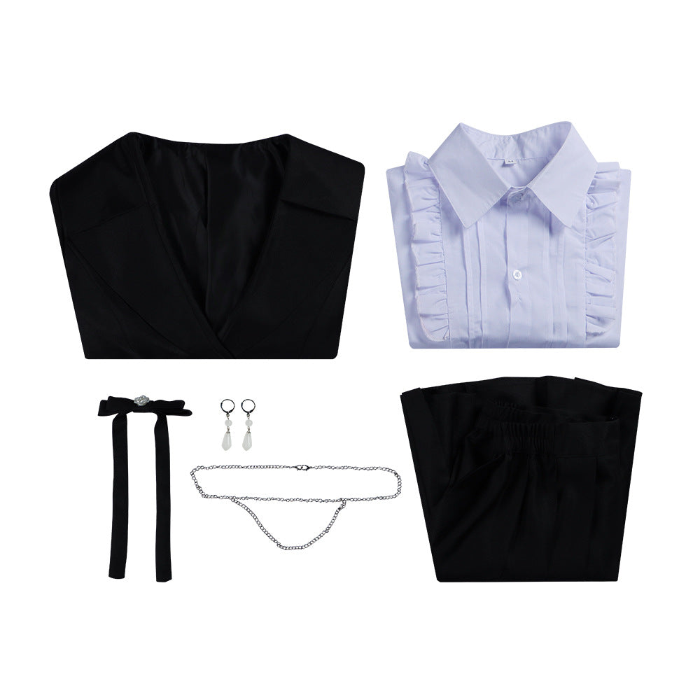 Love and Deep Space Female Protagonist Cosplay Costume - Black Suit Moon Glow Set - Halloweez