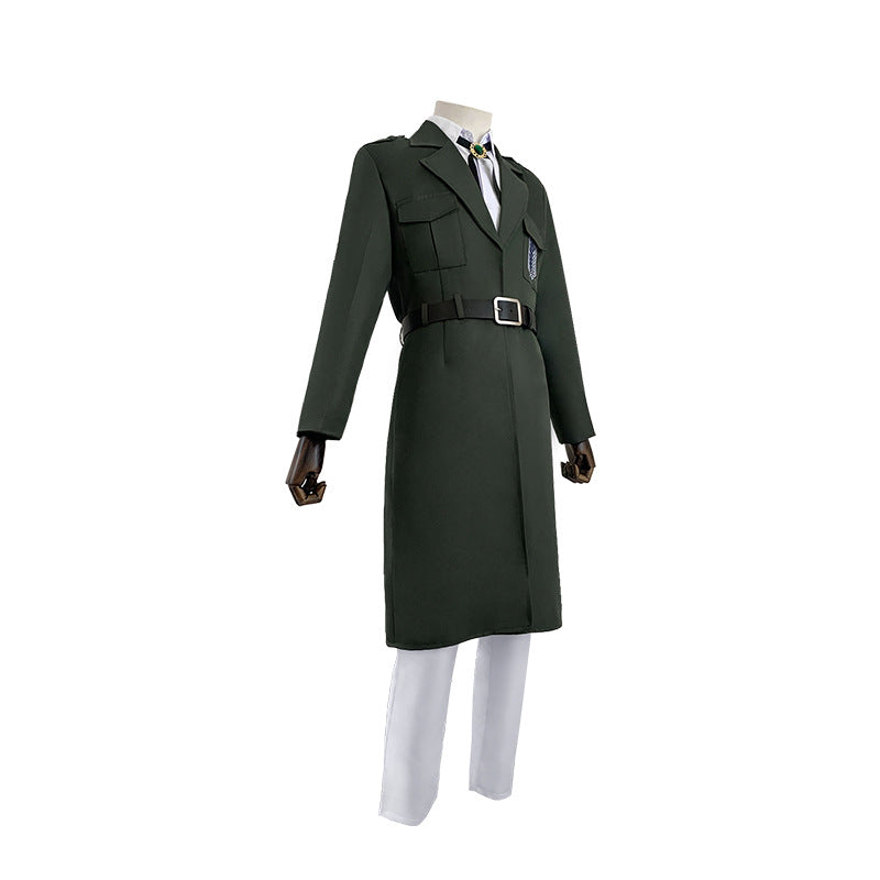 Attack on Titan Survey Corps Cosplay Costume Full Set Military Green Coat Cloak Robe