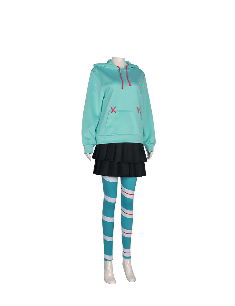 Animation Wreck-It Ralph 2 Vanellope von Schweetz Cosplay Costume Hoodie for Girls and Children - Halloweez