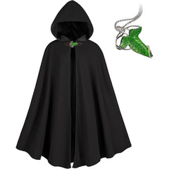 Custom Medieval Cloak with Leaf Necklace Brooch - Performance Costume - Halloweez