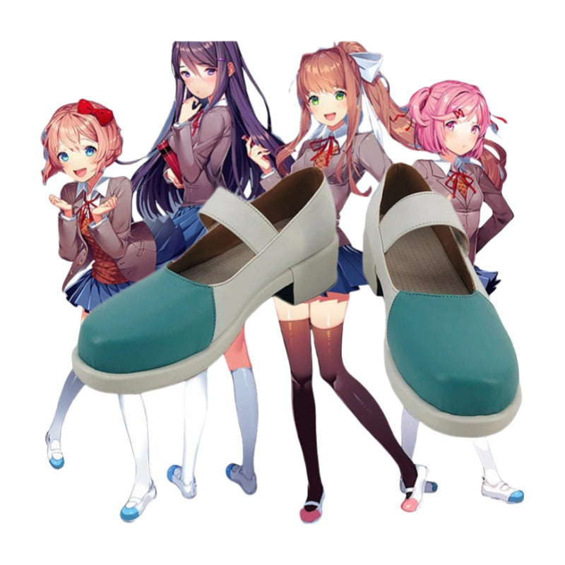 Doki Doki Literature Club Cosplay Shoes for Monika, Yuri, Sayori, Natsuki - Anime Convention Footwear - Halloweez