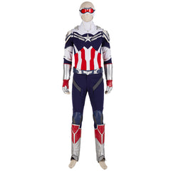 Halloweez Falcon Cosplay Costume for Men, Heroic Captain Suit, Adult Armored Halloween Outfit