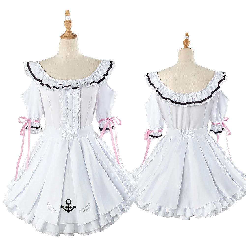 VTuber Minato Aqua Cosplay Costume 2024 Cat Ear Maid Dress for Anime Fans - Halloweez