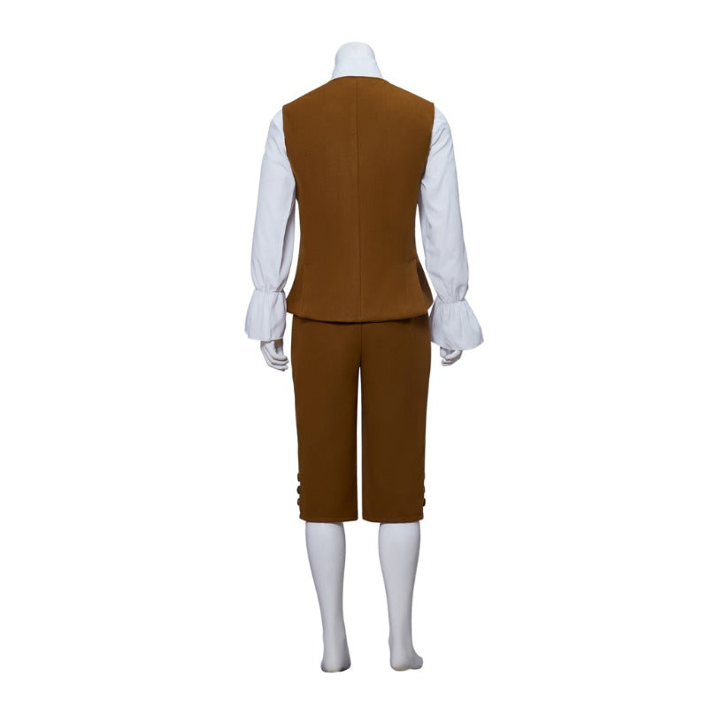 Nueva levita marrón del siglo XVIII: traje de cosplay eduardiano de estilo militar colonial para Halloween