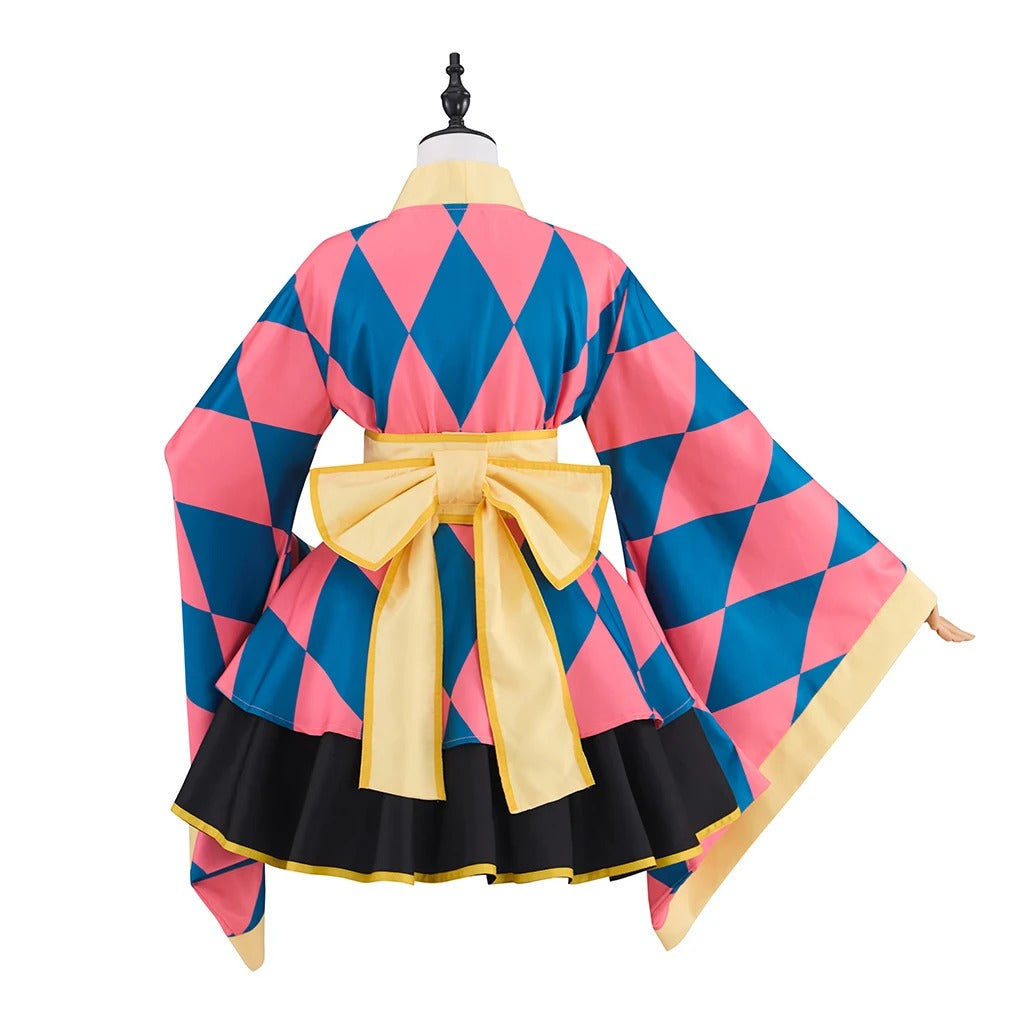 Howl's Moving Castle Pink Kimono Lolita Dress for Women Cosplay Costume - Halloweez