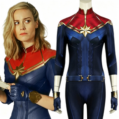 The Marvels Captain Marvel Carol Danvers Cosplay Costume Custom‑Made for Halloween & Comic Con