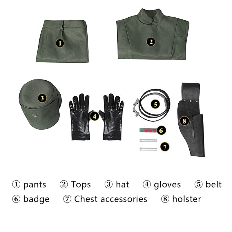 Halloweez Adult Obi Wan Kenobi Military Uniform - Imperial Officer Cosplay Outfit with Hat - Halloweez