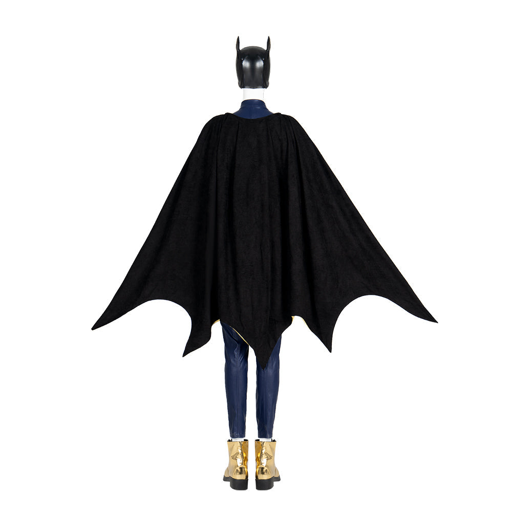 2022 Halloweez Batgirl Cosplay Costume - Barbara Gordon's Iconic Blue Jumpsuit with Cape for Heroic Roleplay - Halloweez