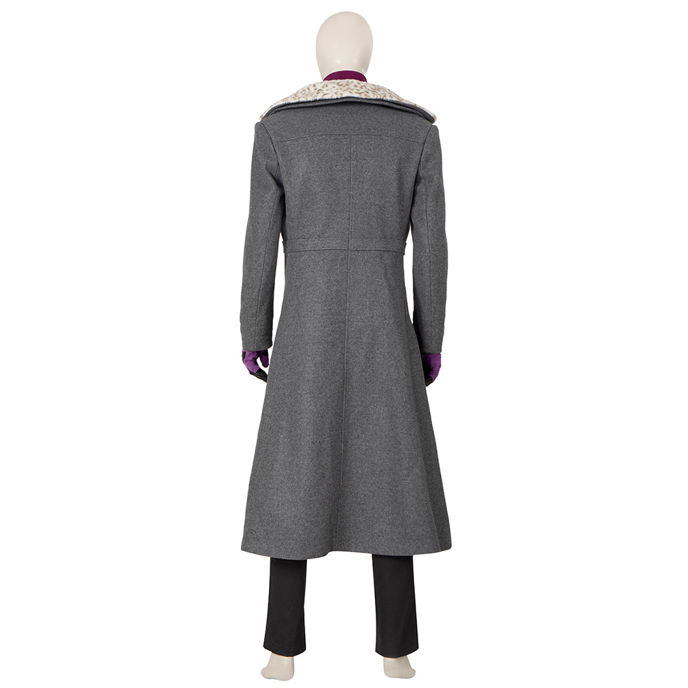 Costume de super-héros d'Halloween pour homme adulte, trench-coat long avec couvre-chef, tenue d'Halloween fantastique