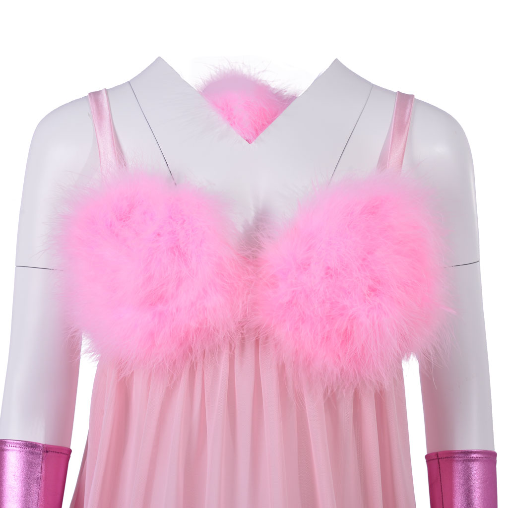 Official Austin Powers Fembot Cosplay Costume: Women's Sexy Plush Mini Dress & Suspender Set
