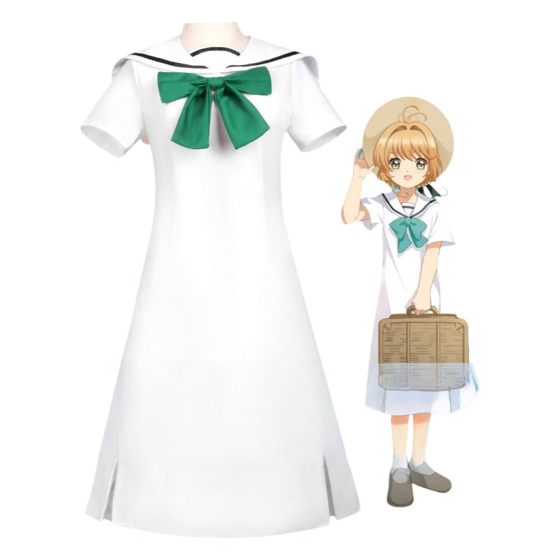 Cardcaptor Sakura Cosplay Costume Anime Clothes White Dress Sakura Cosplay Clothing Sailor Suit - Halloweez