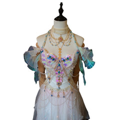 Mermaid Shiny Gauze Skirt Suit EDM Festival Rave Costume - Halloweez