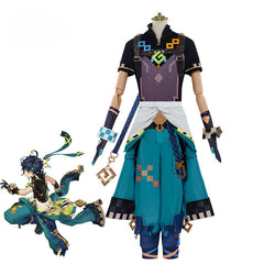 Halloweez Kinich Genshin Impact Cosplay Costume for Men - Turnfire Hunt Natlan Kinich Party Suit - Halloweez