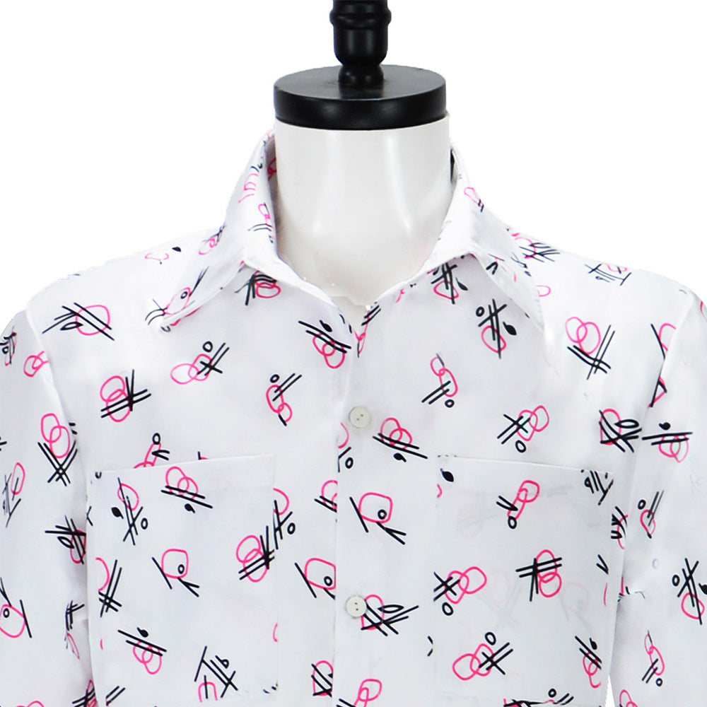 Ace Ventura Pink Dress Full Set Cosplay Costume Halloween Outfit - Halloweez