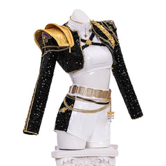 kpop Demon Hunter Girls Rumi Black White Performance Costume - Halloweez