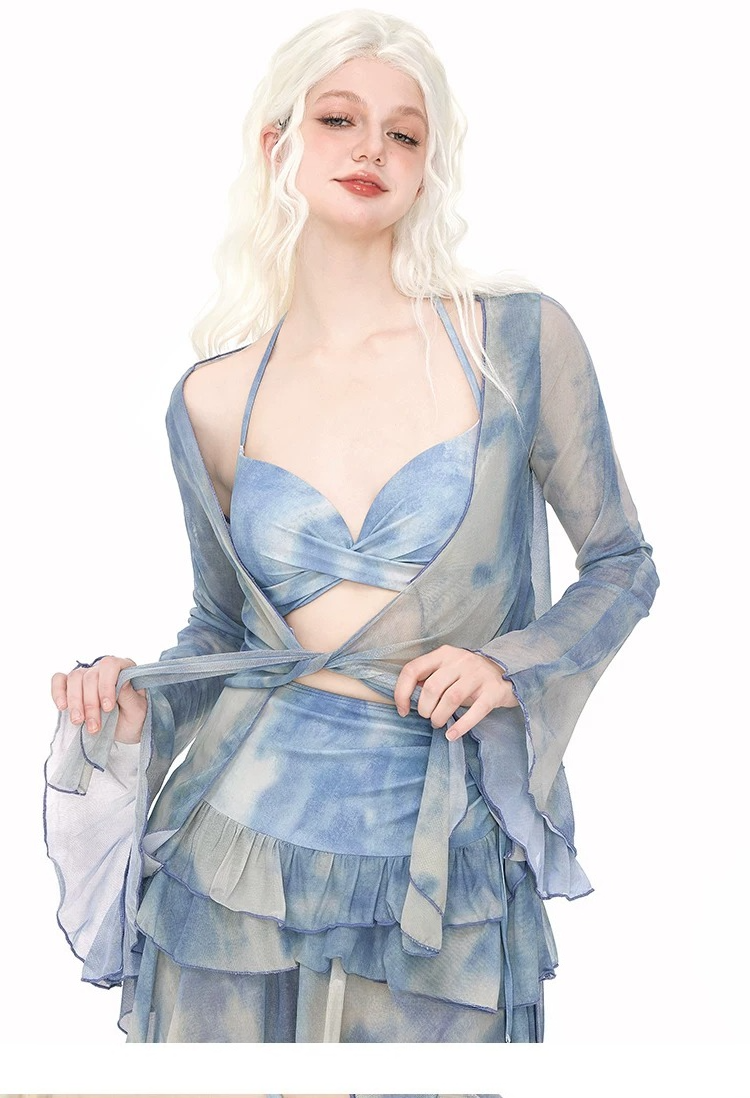 假面猫 美拉德泳衣女2026新款泡温泉分体罩衫性感辣妹度假比基尼 - Halloweez