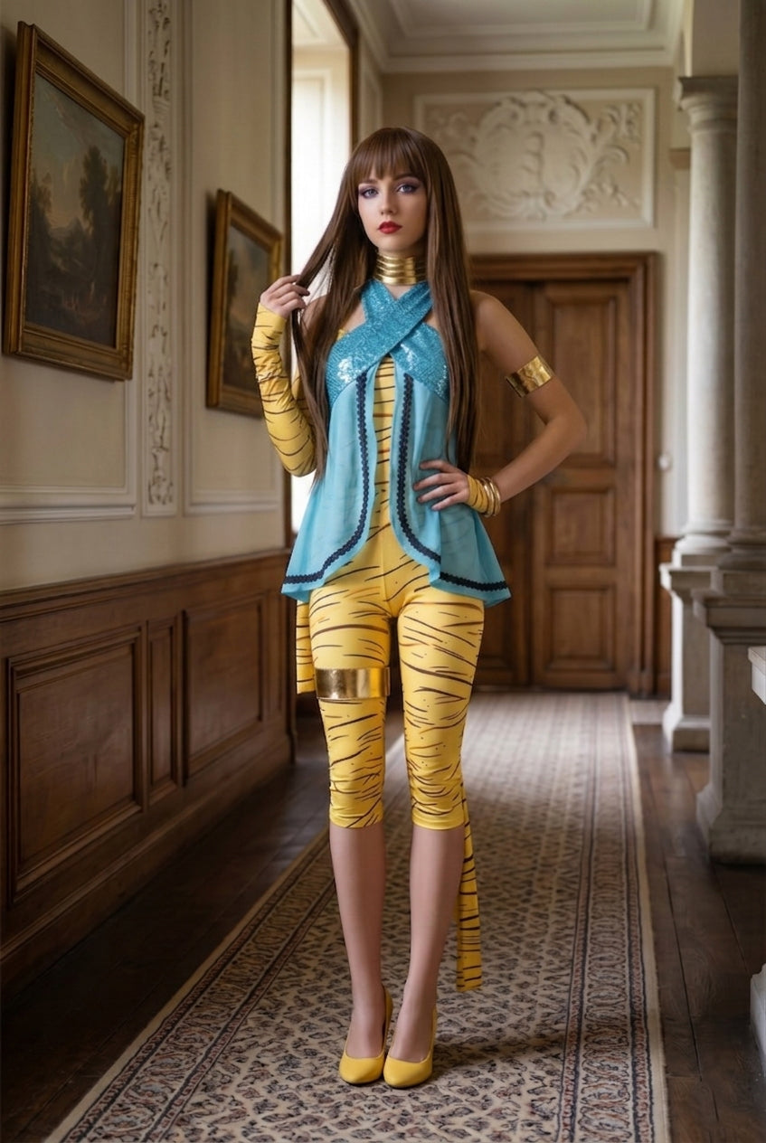Monster High Cleo de Nile Cosplay Costume Halloween Roleplay Full Outfit for Fans - Halloweez