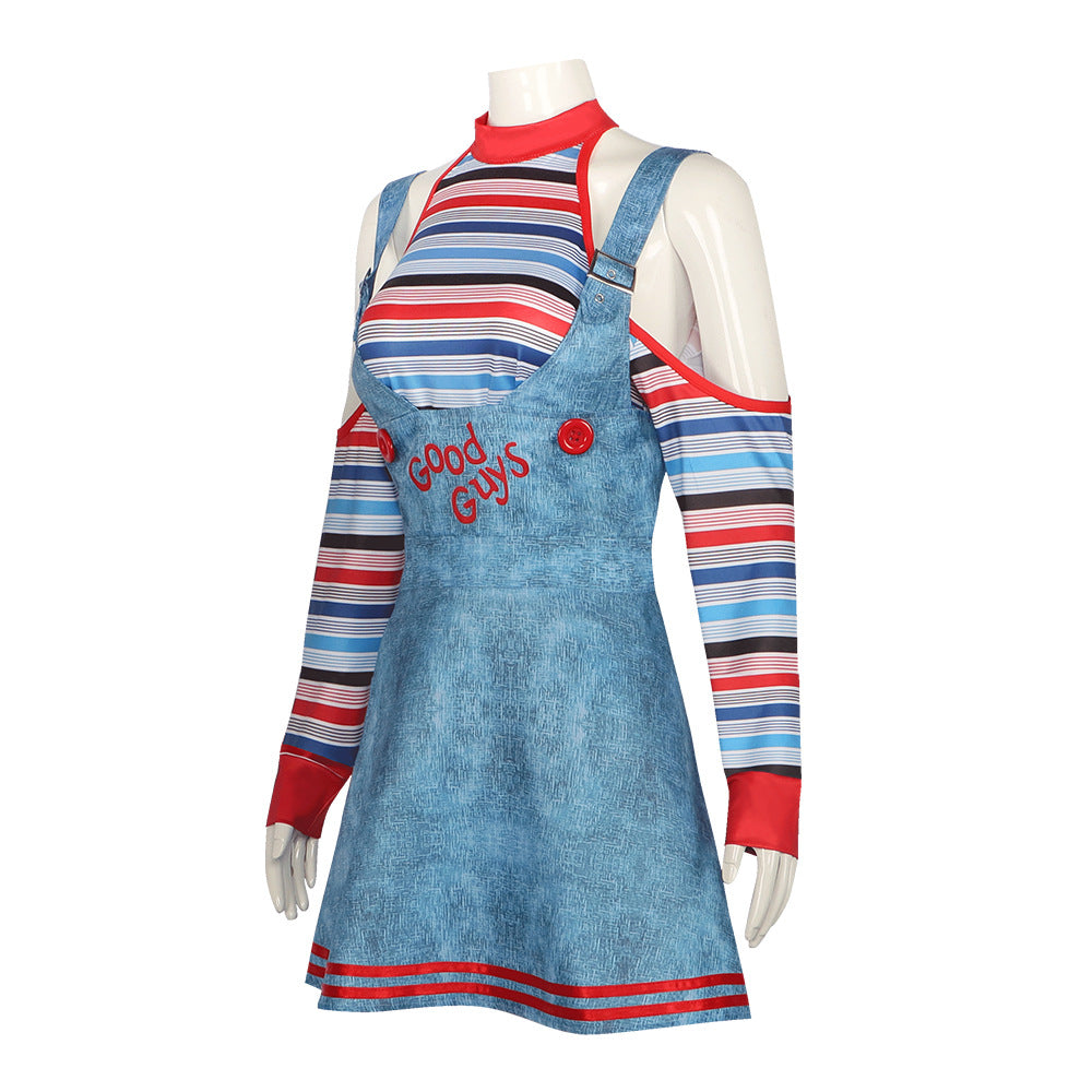 Chucky Ghost Return Chucky Cosplay Costume for Halloween Horror Doll Overalls Performance