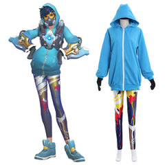 Halloweez Overwatch Tracer Anniversary Skin Cosplay Costume | Premium Game Cosplay