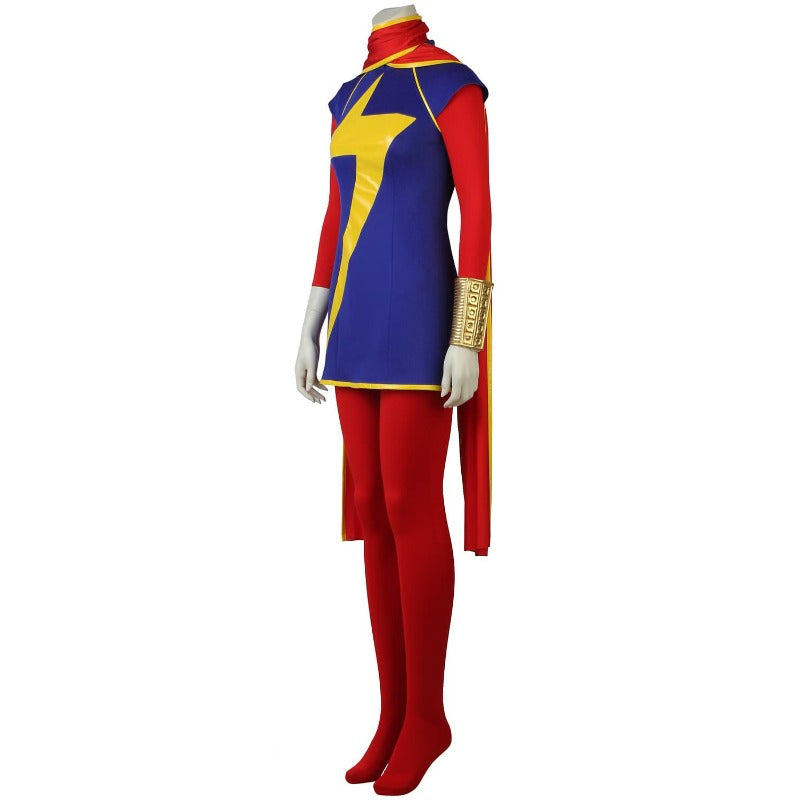 Tenue de cosplay Kamala Khan pour Halloween - Combinaison et cape pour femme pour Halloween et événements spéciaux