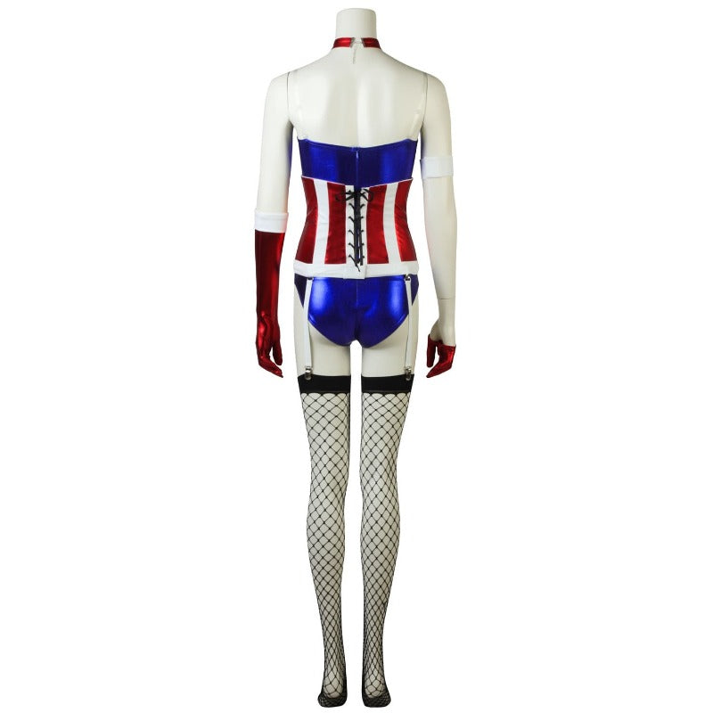 Halloweez Captain America Bare Shoulders Girls Cosplay Costume for Special Occasions