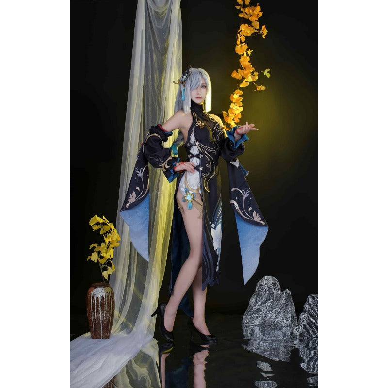 Superbe costume de cosplay Ganyu Cheongsam - Édition Shen He d'Halloweez pour les festivals