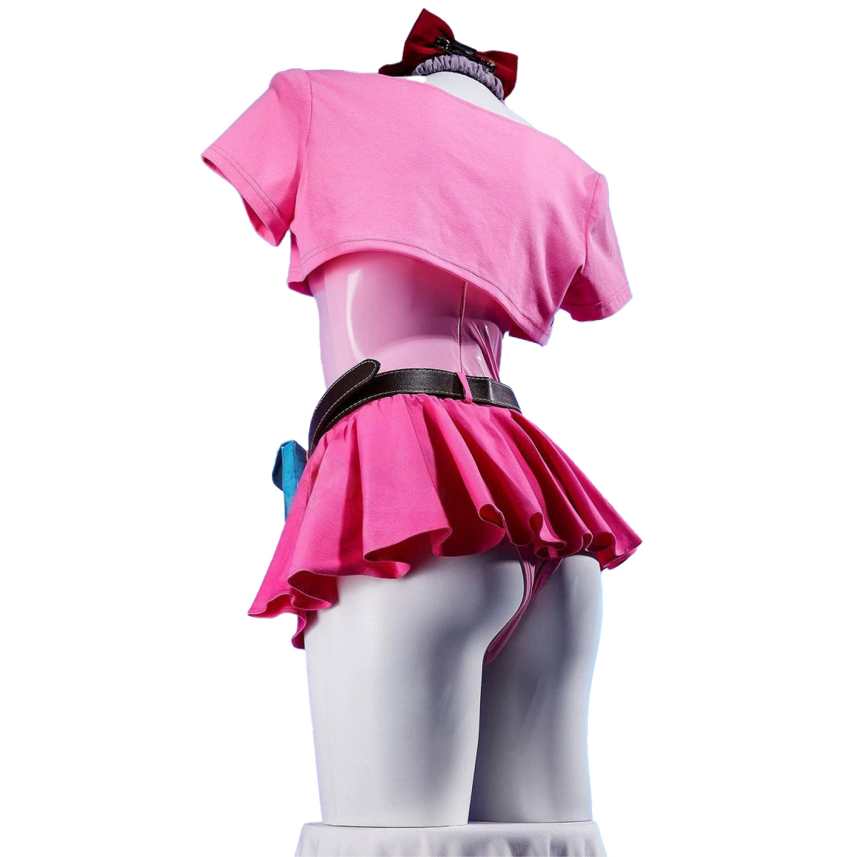 Dragon Ball Bulma Cosplay Costume Energetic Sweet Two-Wear PU Leather Dress - Halloweez