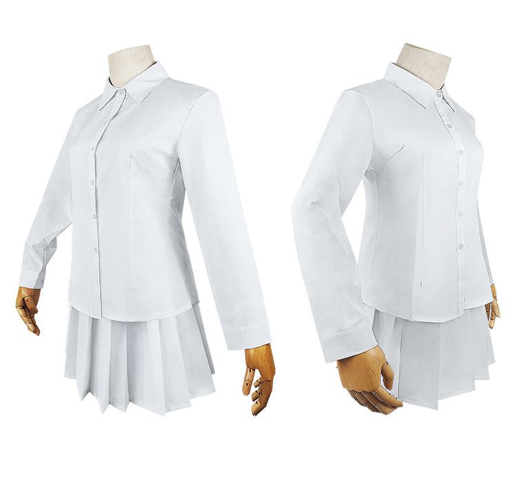 The Promised Neverland Cosplay Costume Emma Norman Ray White Shirt Set Anime Daily Wear - Halloweez