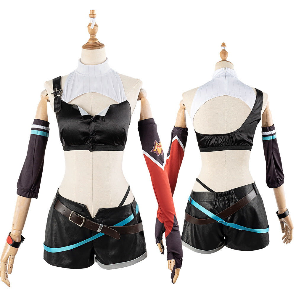 VTuber Komori Met Anime Cosplay Costume Waist-Baring Hot Girl Outfit - Halloweez