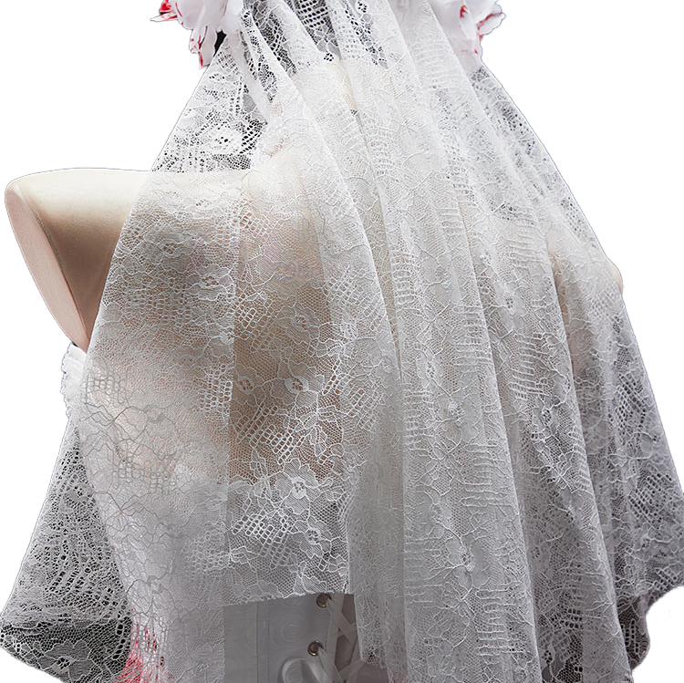 Halloweez Gothic White Bloody Bride Cosplay Costume Lace Hollow Out Dress for Halloween Anime Game Cosplay - Halloweez