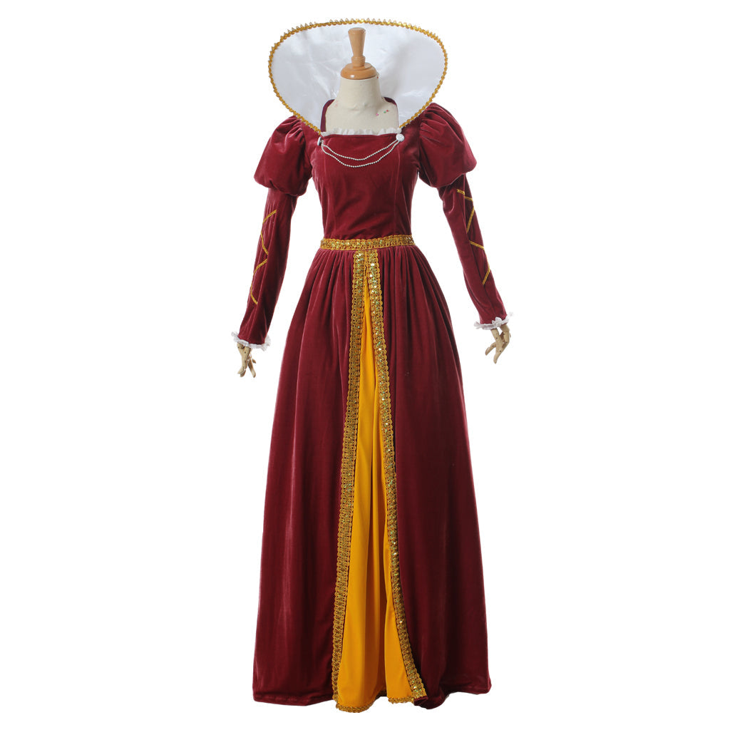 Elegante vestido victoriano de Halloween: disfraz de reina medieval renacentista para fiestas góticas