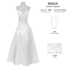 Halloween Joker 2: Dual Delusion Harley Quinn White Gown Cosplay Costume - Halloweez