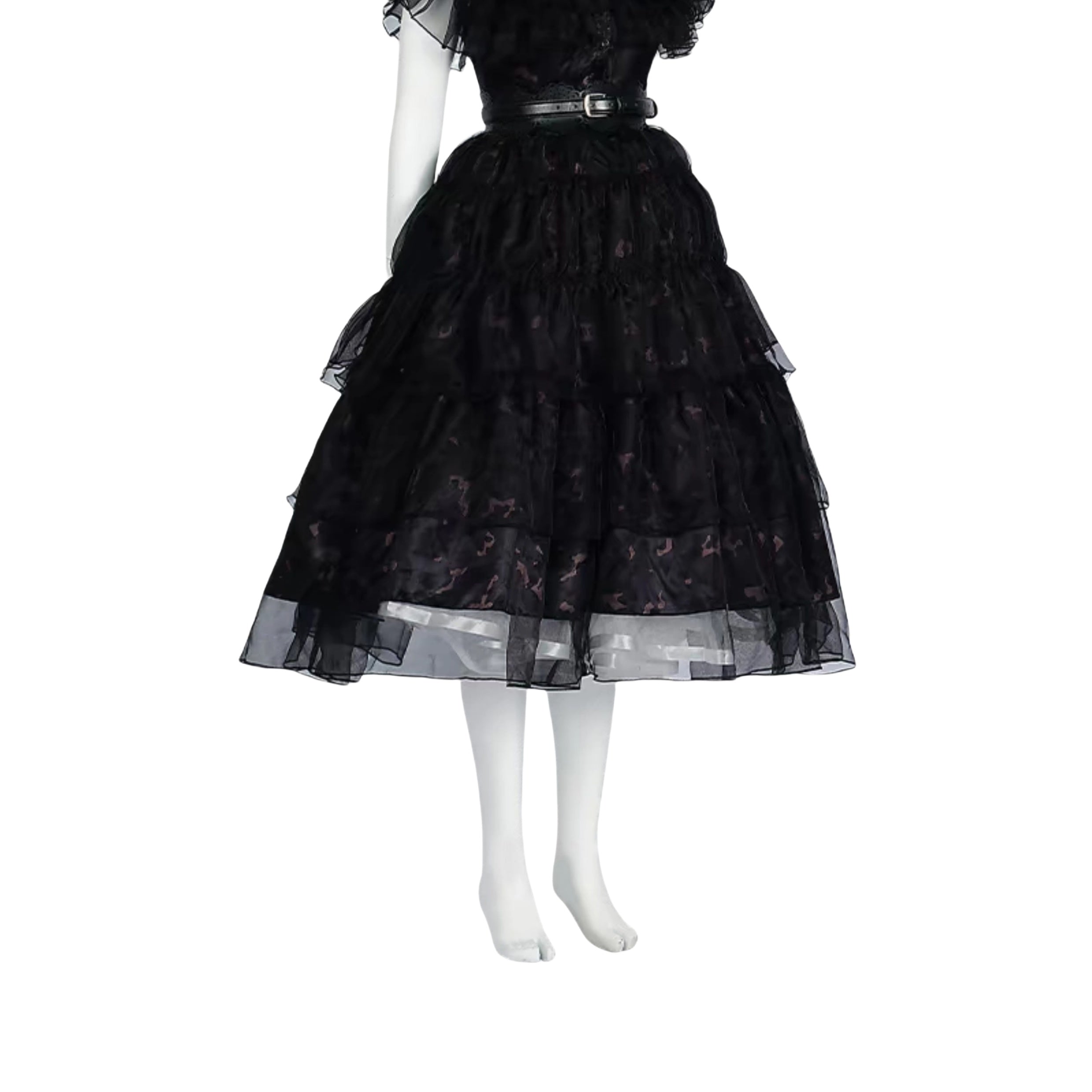Adams Family Wednesday Addams Cosplay Dress for Women - Halloween Ball Gown Costume - Halloweez