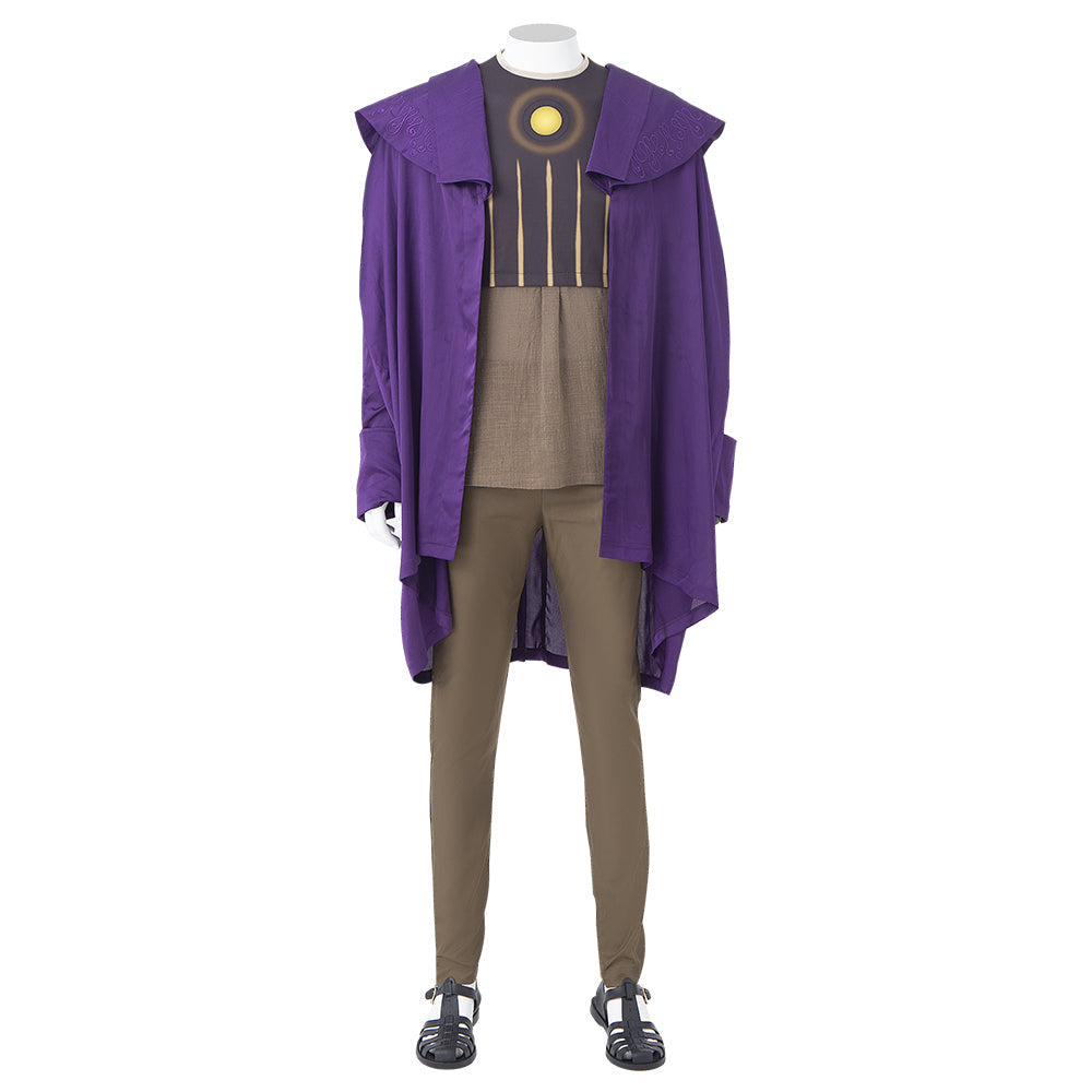 Halloweez Loki Cosplay Costume with Majestic Purple Cloak for Halloween