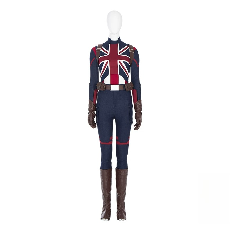 Captain Carter Cosplay Full Set, What If Season 1 Custom Women Costume, Marvel Superhero Cosplay Outfit Custom Made - Halloweez