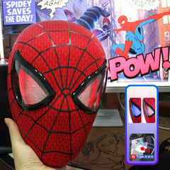 Spider Hero Mask, Electric Blinking Eyes, Ring Control, Halloween Kids Cosplay Mask