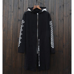 Cyberpunk Aesthetic Men's Asymmetrical Hooded Cloak Coat - Techwear Trench