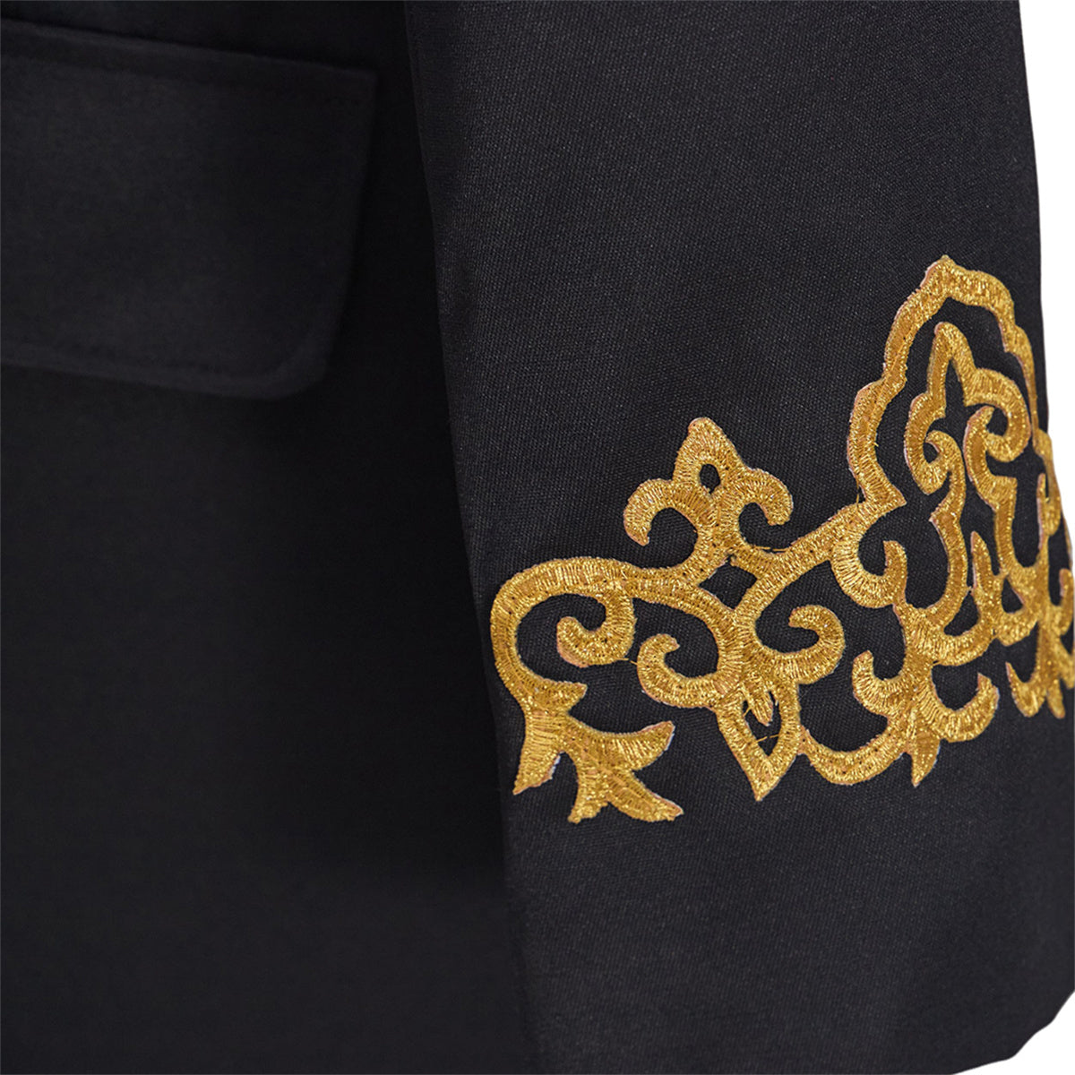 Medieval Embroidered Black Sleeves Coat Cosplay Costume - Halloweez