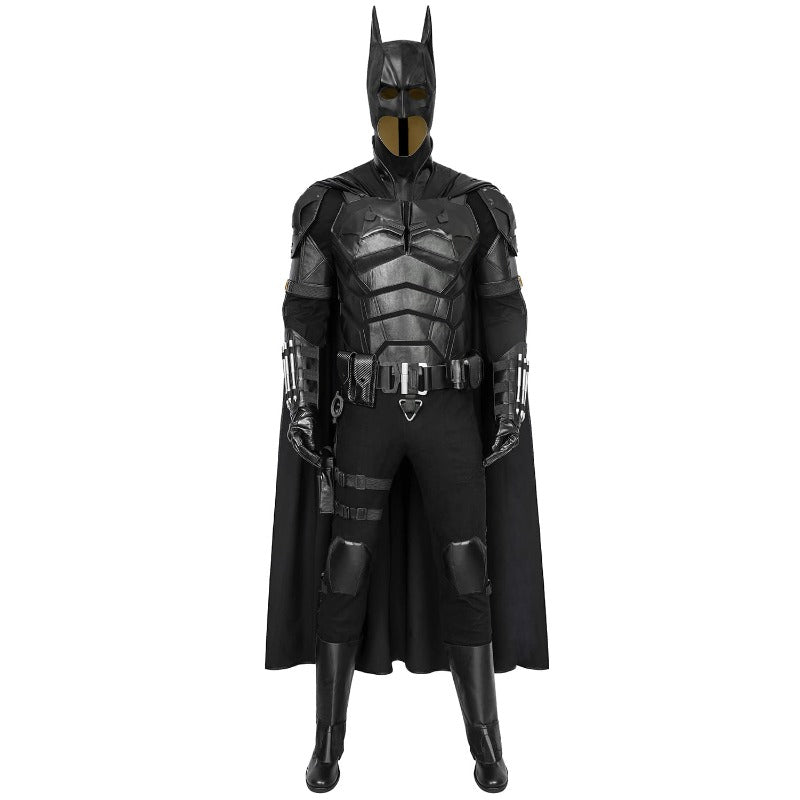 Disfraz de cosplay de cuero sintético de Batman de Halloween y fiestas