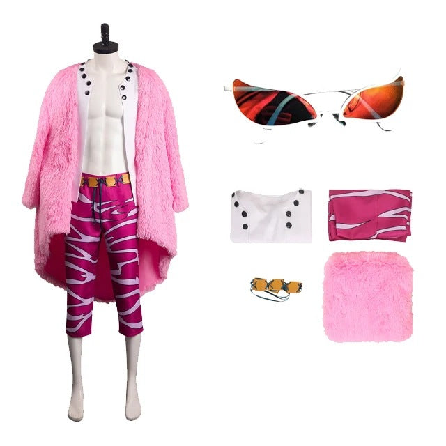 Donquixote Doflamingo Cosplay Costume One Piece Anime Role Play Outfit Full Set - Halloweez