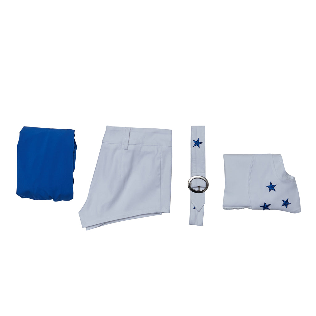 Sexy Blue Cheerleader Costume for Women - Two-Piece Halloween & Theme Party Outfit - Halloweez