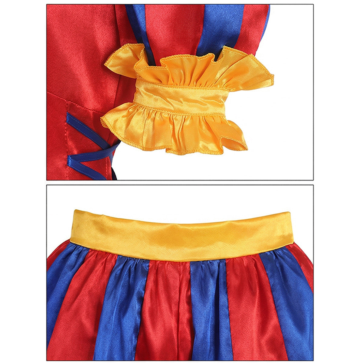 The Amazing Digital Circus Pomni Cosplay Jumpsuit, Halloween Clown Girl Full Costume Set, Anime Character Cosplay Outfit for Party - Halloweez
