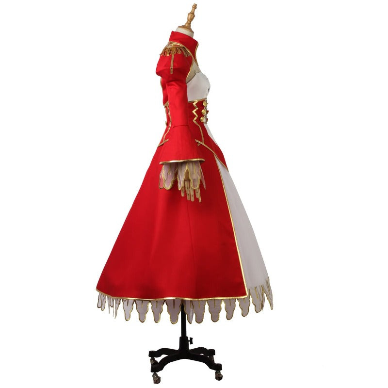 Halloweez Nero Claudius Cosplay Costume - Red White Dress for Grand Order Christmas