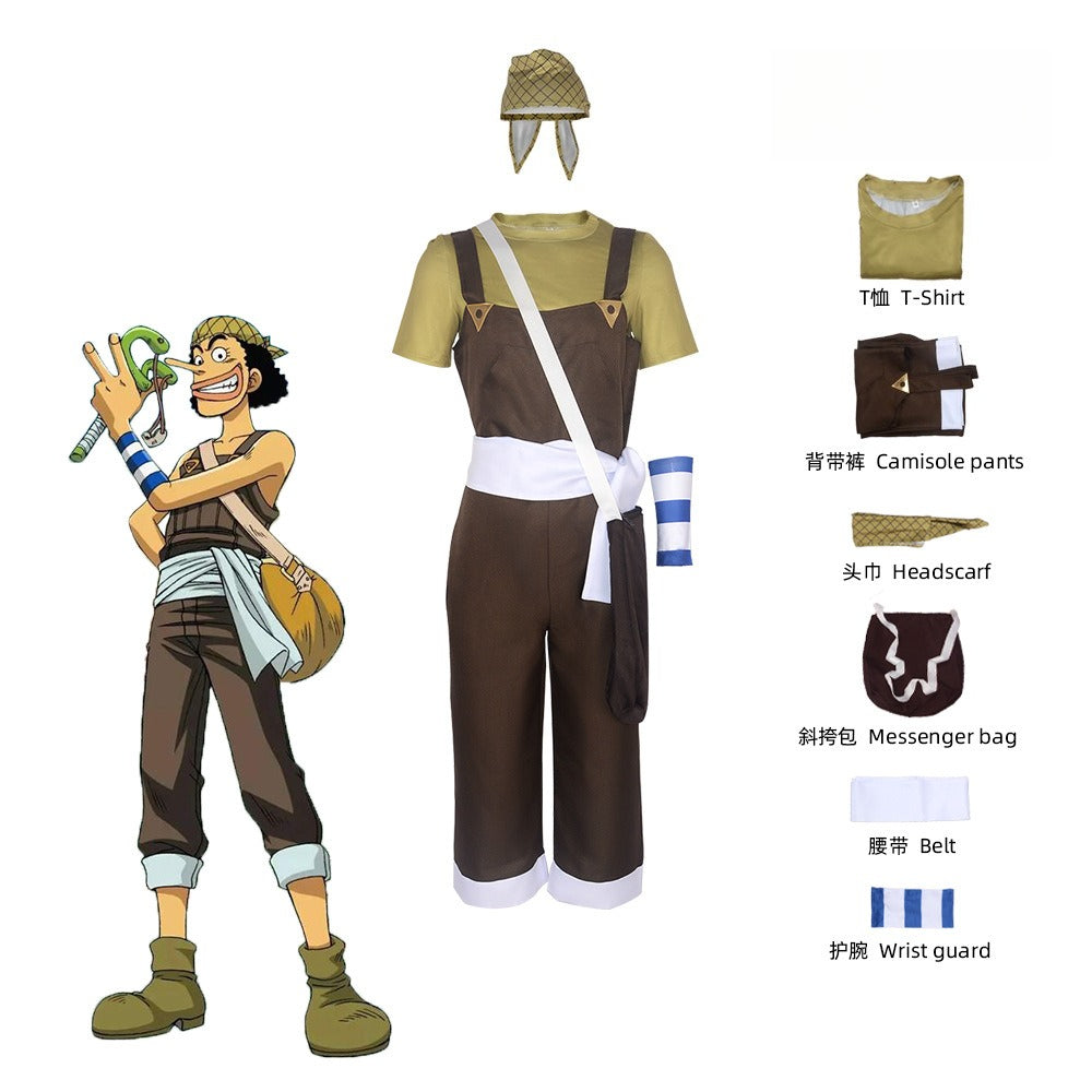 One Piece Usopp Cosplay Costume, Custom, Halloween & Comic Con Outfit - Halloweez